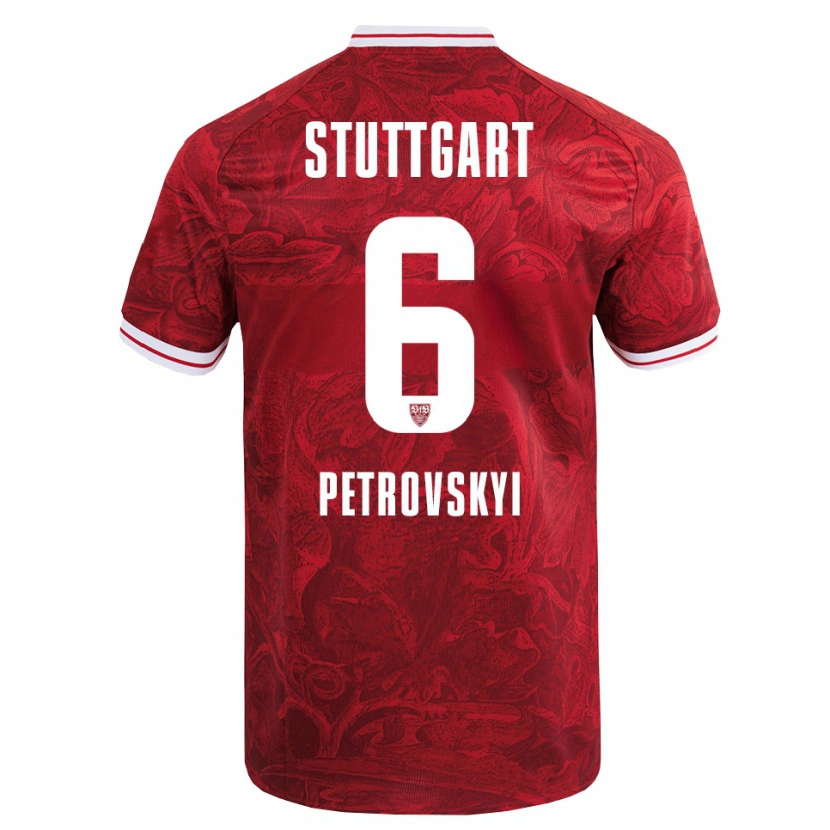 Danxen Herren Mykola Petrovskyi #6 Rot Schwarz Auswärtstrikot Trikot 2025/26 T-Shirt Österreich