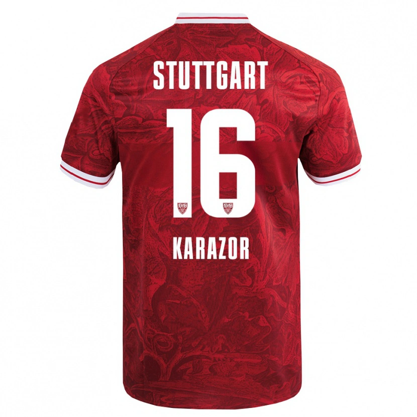 Danxen Herren Atakan Karazor #16 Rot Schwarz Auswärtstrikot Trikot 2025/26 T-Shirt Österreich