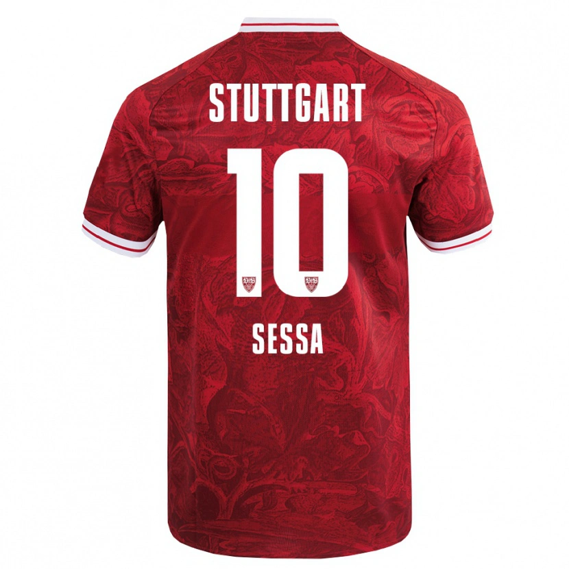 Danxen Herren Nicolas Sessa #10 Rot Schwarz Auswärtstrikot Trikot 2025/26 T-Shirt Österreich