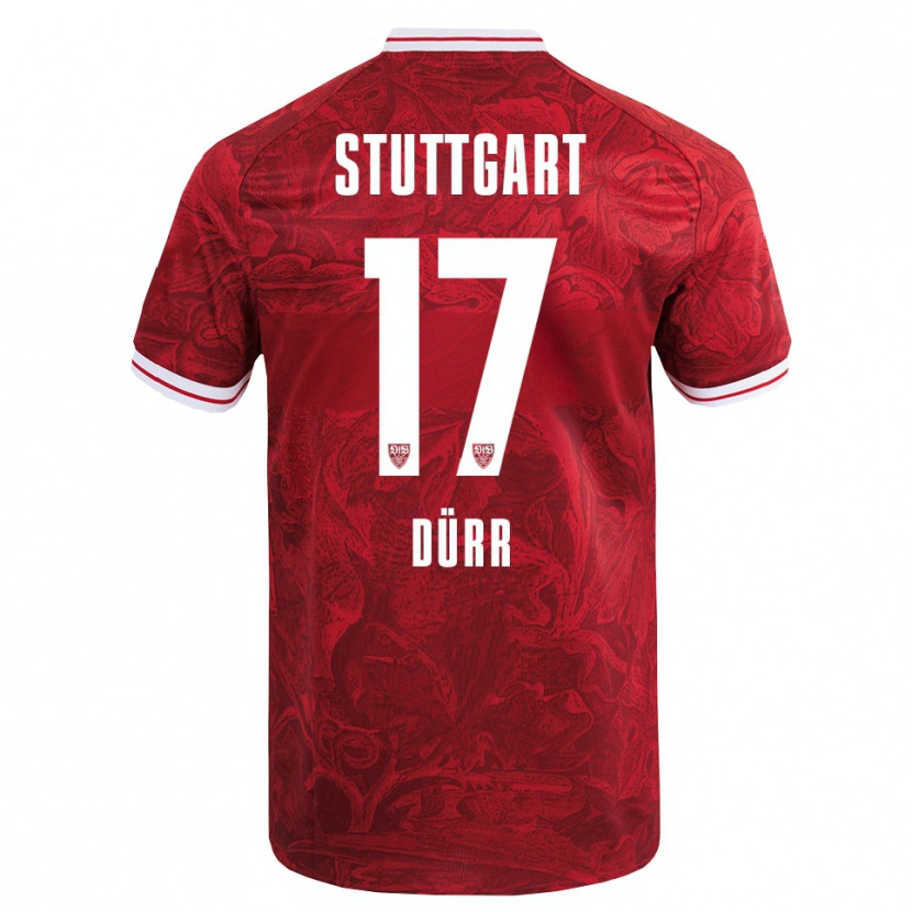 Danxen Herren Muriel Dürr #17 Rot Schwarz Auswärtstrikot Trikot 2025/26 T-Shirt Österreich