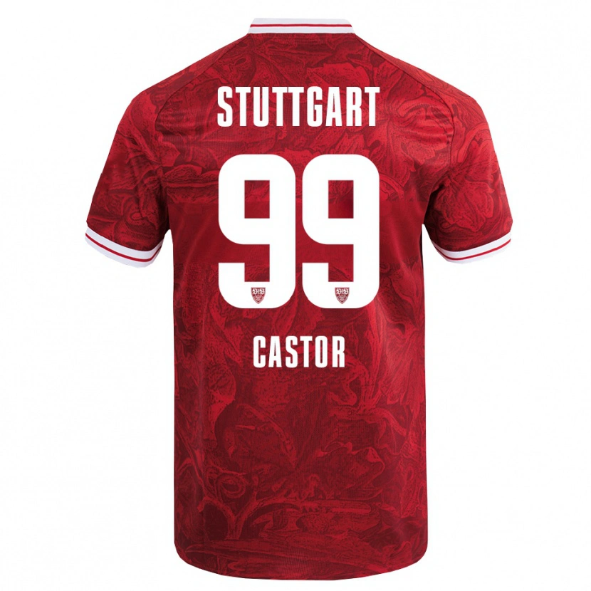 Danxen Herren Gillian Castor #99 Rot Schwarz Auswärtstrikot Trikot 2025/26 T-Shirt Österreich