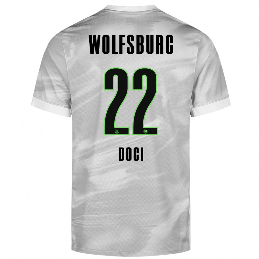 Danxen Herren Adrian Doci #22 Grau Weiß Auswärtstrikot Trikot 2025/26 T-Shirt Österreich