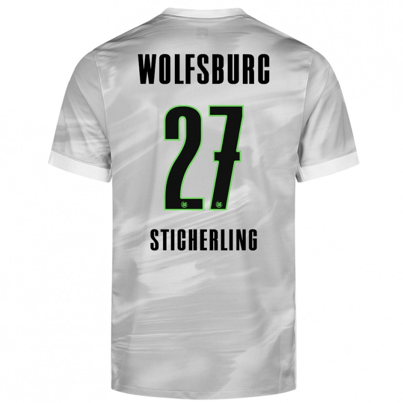 Danxen Herren Carl-Anton Sticherling #27 Grau Weiß Auswärtstrikot Trikot 2025/26 T-Shirt Österreich