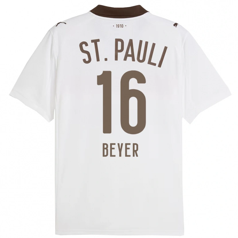Danxen Herren Lasse Beyer #16 Weiß Rot Auswärtstrikot Trikot 2025/26 T-Shirt Österreich