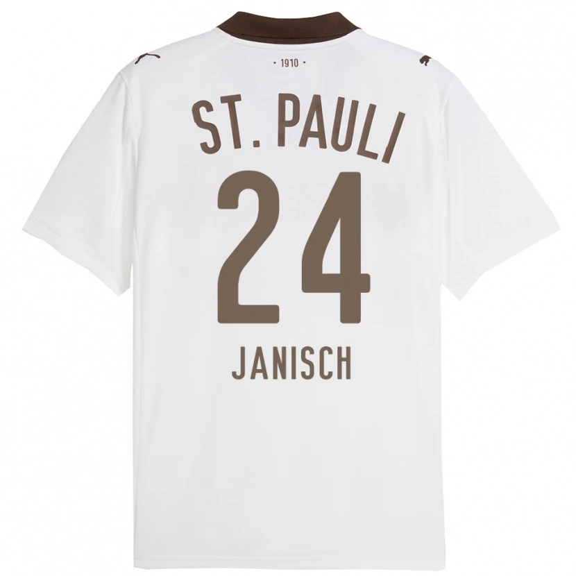 Danxen Herren August Janisch #24 Weiß Rot Auswärtstrikot Trikot 2025/26 T-Shirt Österreich