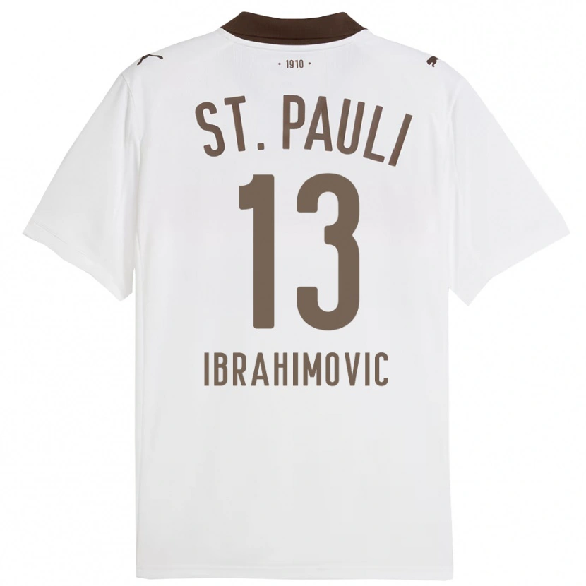 Danxen Herren Ajdin Ibrahimovic #13 Weiß Rot Auswärtstrikot Trikot 2025/26 T-Shirt Österreich