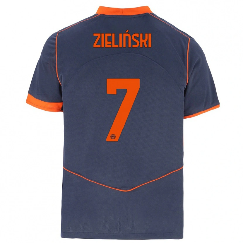 Danxen Herren Piotr Zieliński #7 Grau Orange Ausweichtrikot Trikot 2025/26 T-Shirt Österreich