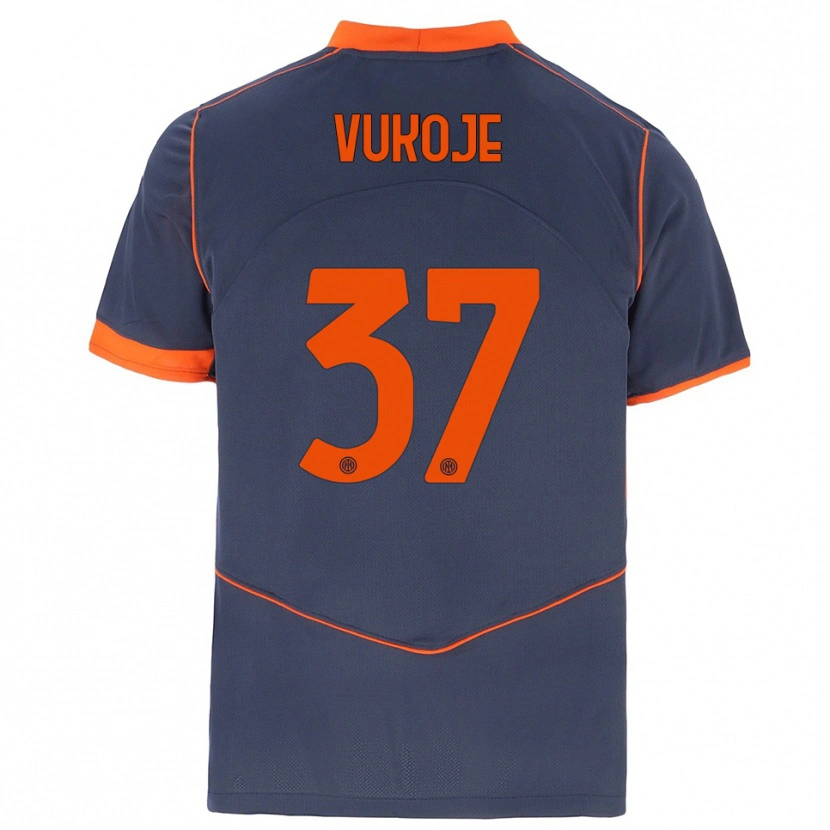 Danxen Herren Andrija Vukoje #37 Grau Orange Ausweichtrikot Trikot 2025/26 T-Shirt Österreich