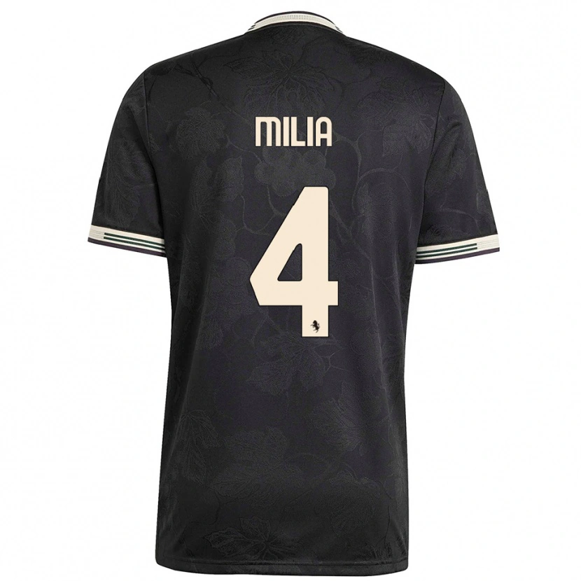 Danxen Herren Nicolò Milia #4 Schwarz Weiß Grün Ausweichtrikot Trikot 2025/26 T-Shirt Österreich