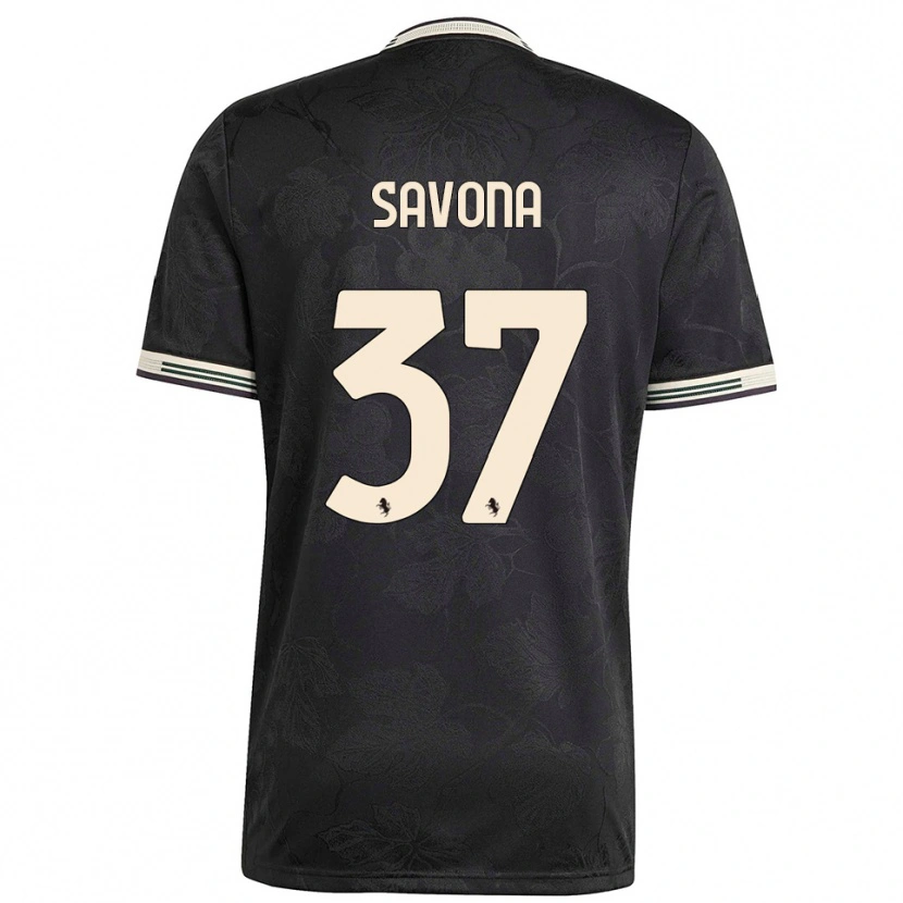 Danxen Herren Nicolò Savona #37 Schwarz Weiß Grün Ausweichtrikot Trikot 2025/26 T-Shirt Österreich