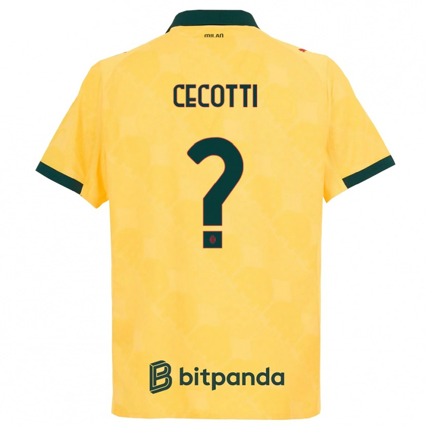 Danxen Herren Tommaso Cecotti #0 Gelb Schwarz Ausweichtrikot Trikot 2025/26 T-Shirt Österreich