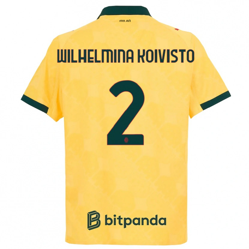 Danxen Herren Emma Wilhelmina Koivisto #2 Gelb Schwarz Ausweichtrikot Trikot 2025/26 T-Shirt Österreich