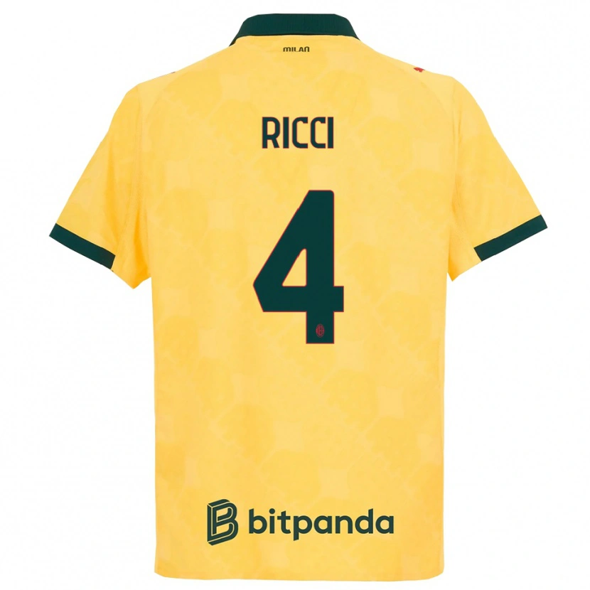 Danxen Herren Samuele Ricci #4 Gelb Schwarz Ausweichtrikot Trikot 2025/26 T-Shirt Österreich