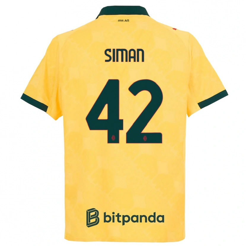 Danxen Herren Alexandru Șiman #42 Gelb Schwarz Ausweichtrikot Trikot 2025/26 T-Shirt Österreich