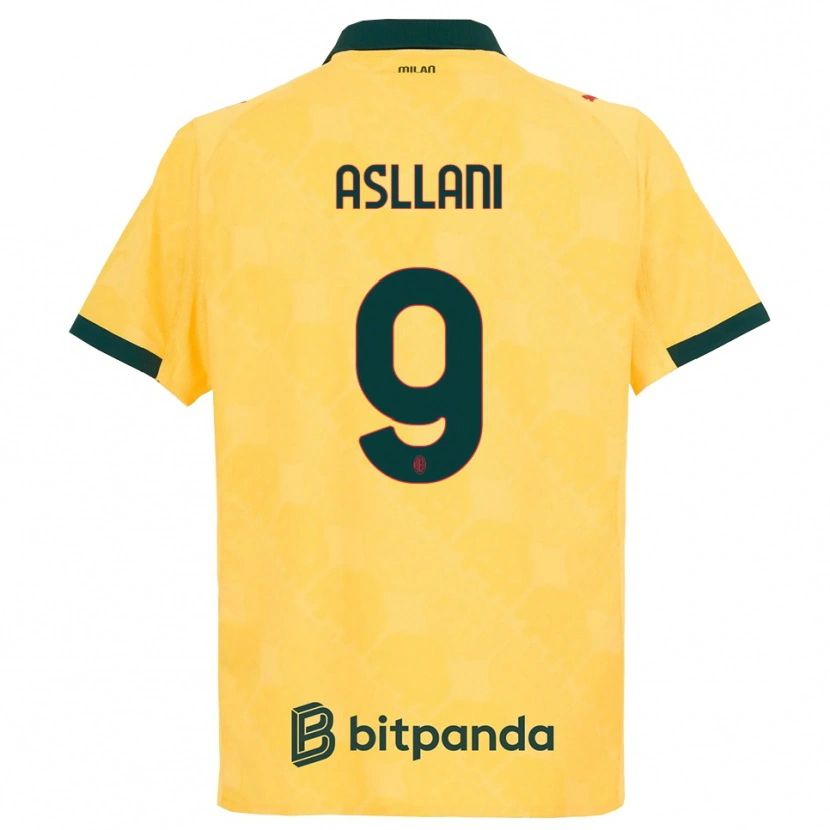 Danxen Herren Kosovare Asllani #9 Gelb Schwarz Ausweichtrikot Trikot 2025/26 T-Shirt Österreich