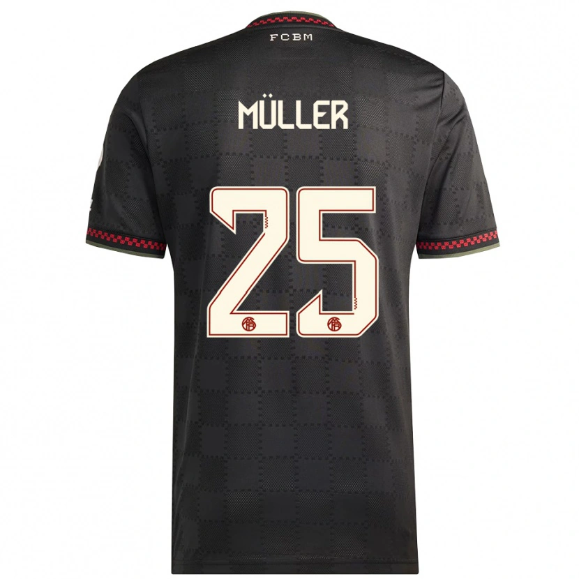 Danxen Herren Thomas Müller #25 Schwarz Weiß Ausweichtrikot Trikot 2025/26 T-Shirt Österreich