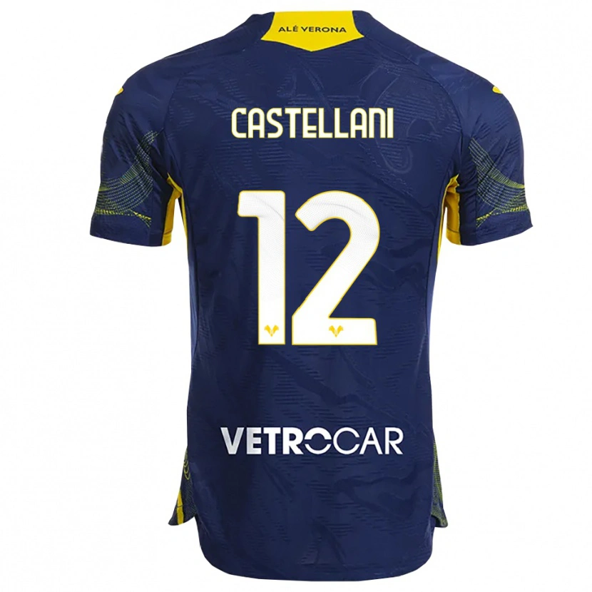 Danxen Damen Zeno Castellani #12 Marineblau Gelb Heimtrikot Trikot 2025/26 T-Shirt Österreich