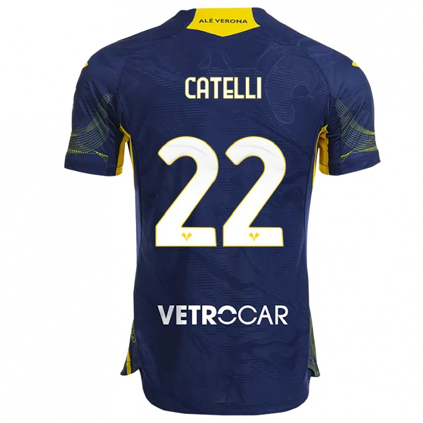 Danxen Damen Anna Catelli #22 Marineblau Gelb Heimtrikot Trikot 2025/26 T-Shirt Österreich