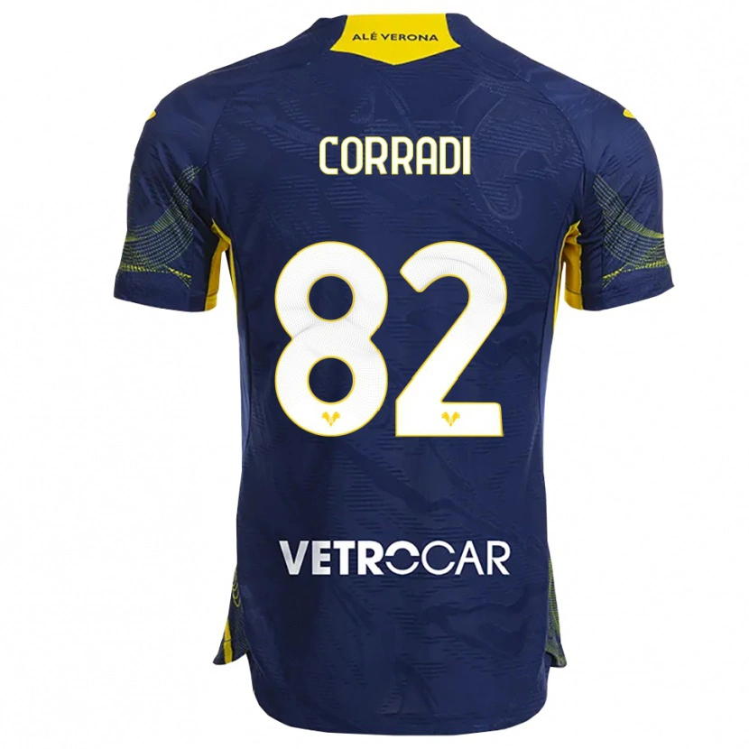 Danxen Damen Christian Corradi #82 Marineblau Gelb Heimtrikot Trikot 2025/26 T-Shirt Österreich