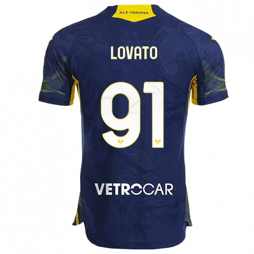 Danxen Damen Enrico Lovato #91 Marineblau Gelb Heimtrikot Trikot 2025/26 T-Shirt Österreich