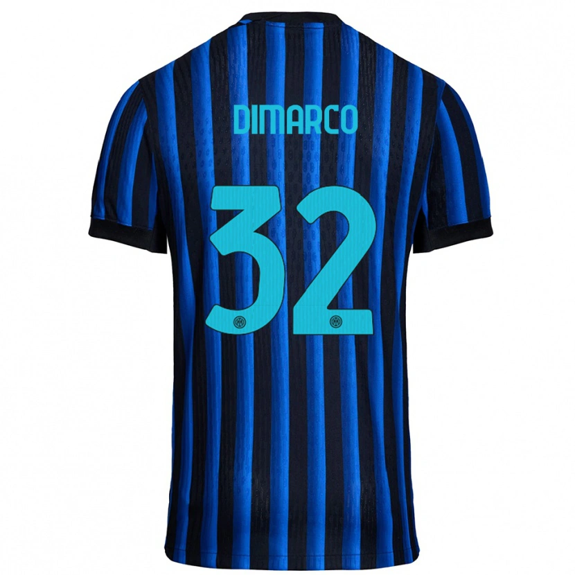 Danxen Damen Federico Dimarco #32 Schwarz Blau Heimtrikot Trikot 2025/26 T-Shirt Österreich