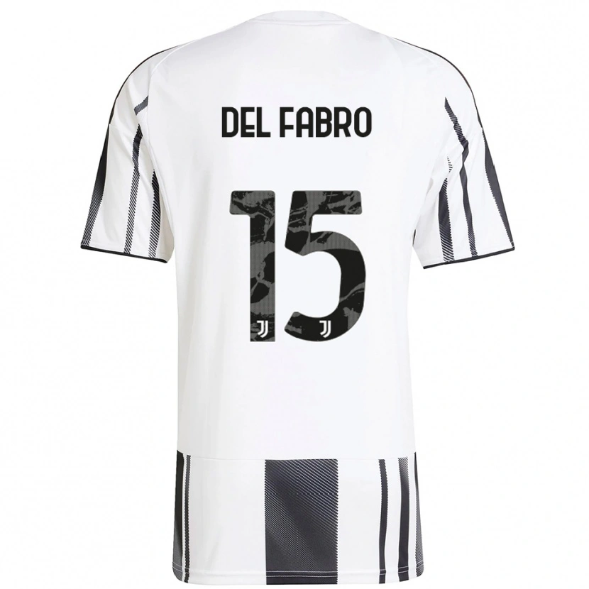 Danxen Damen Jacopo Del Fabro #15 Weiß Schwarz Heimtrikot Trikot 2025/26 T-Shirt Österreich