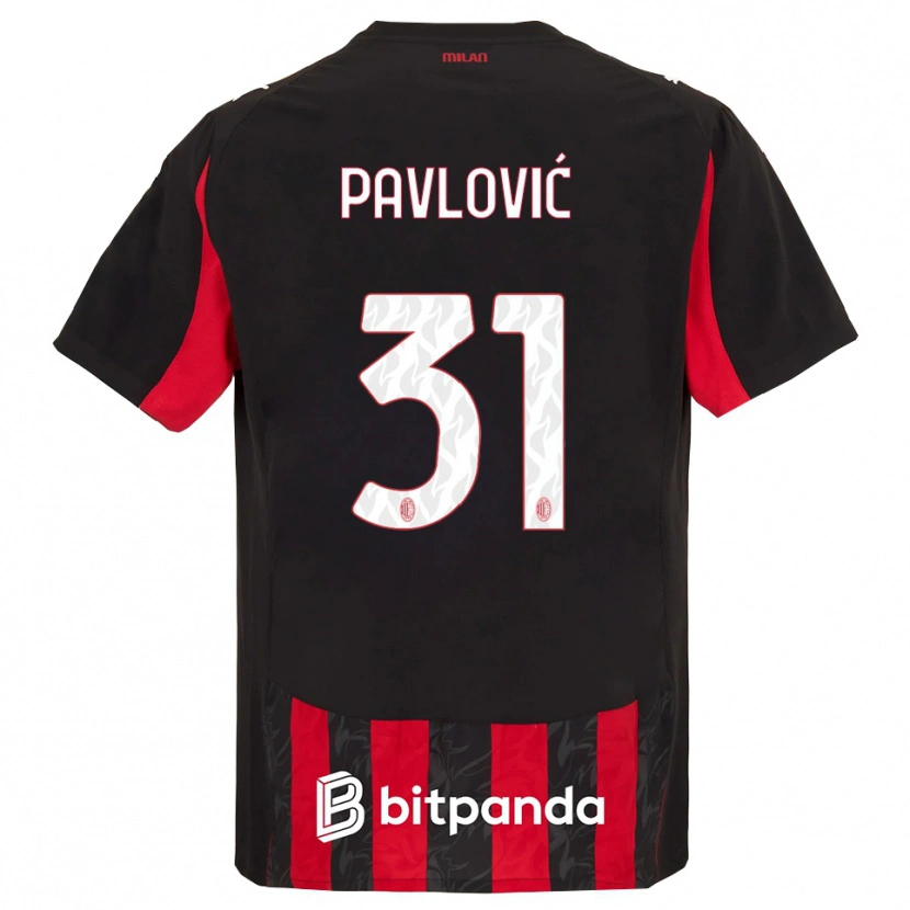 Danxen Damen Strahinja Pavlović #31 Rot Schwarz Heimtrikot Trikot 2025/26 T-Shirt Österreich