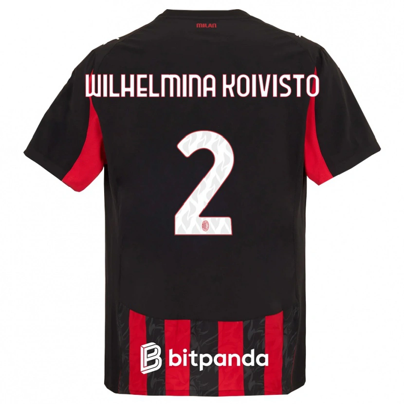Danxen Damen Emma Wilhelmina Koivisto #2 Rot Schwarz Heimtrikot Trikot 2025/26 T-Shirt Österreich