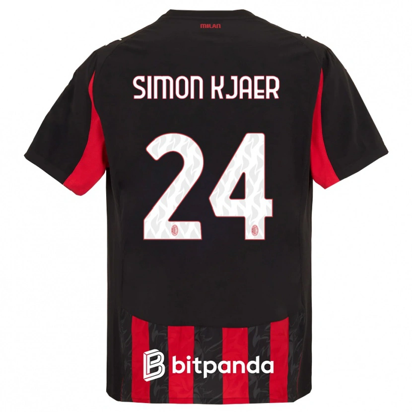 Danxen Damen Simon Kjaer #24 Rot Schwarz Heimtrikot Trikot 2025/26 T-Shirt Österreich
