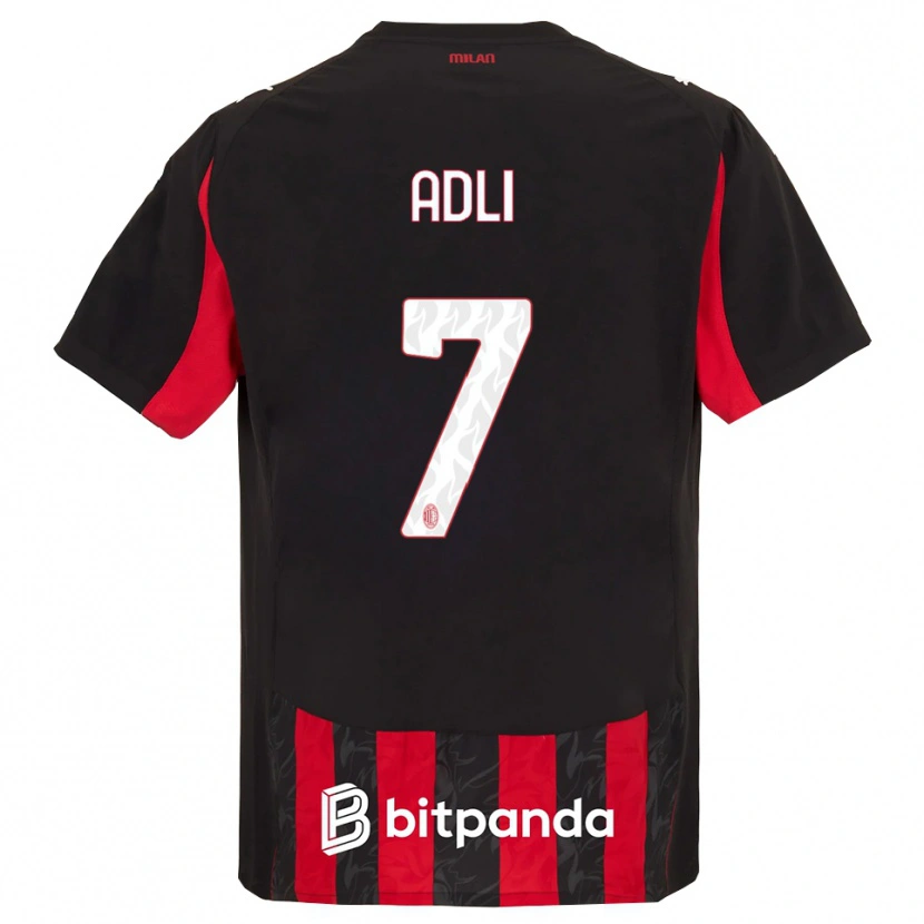 Danxen Damen Yacine Adli #7 Rot Schwarz Heimtrikot Trikot 2025/26 T-Shirt Österreich