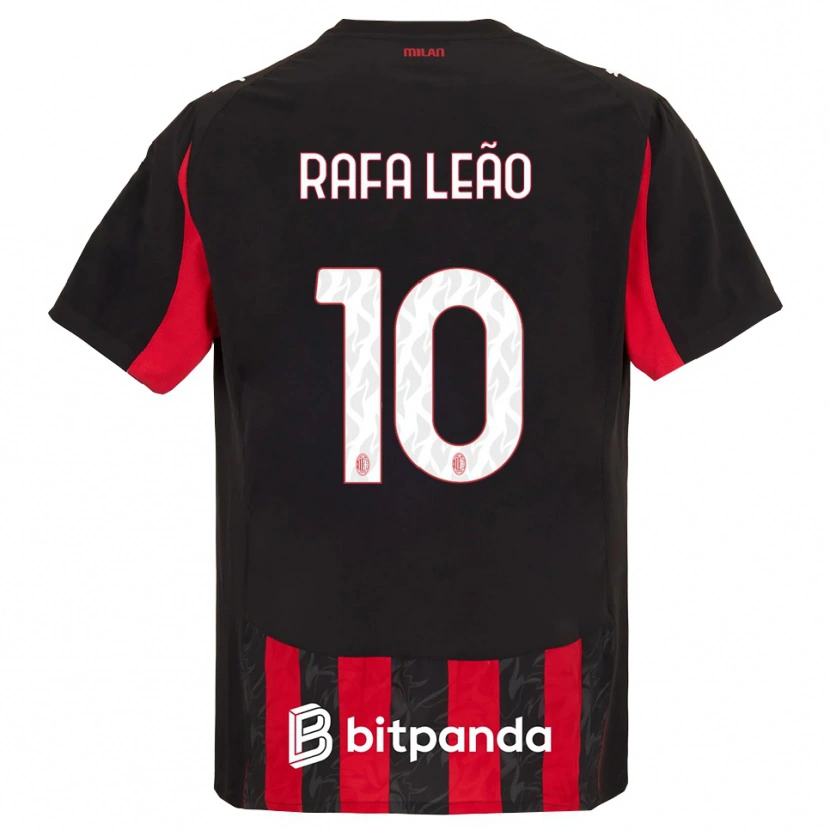 Danxen Damen Rafael Leão #10 Rot Schwarz Heimtrikot Trikot 2025/26 T-Shirt Österreich