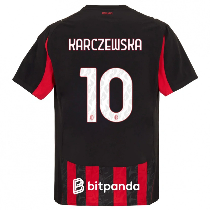 Danxen Damen Nikola Karczewska #10 Rot Schwarz Heimtrikot Trikot 2025/26 T-Shirt Österreich