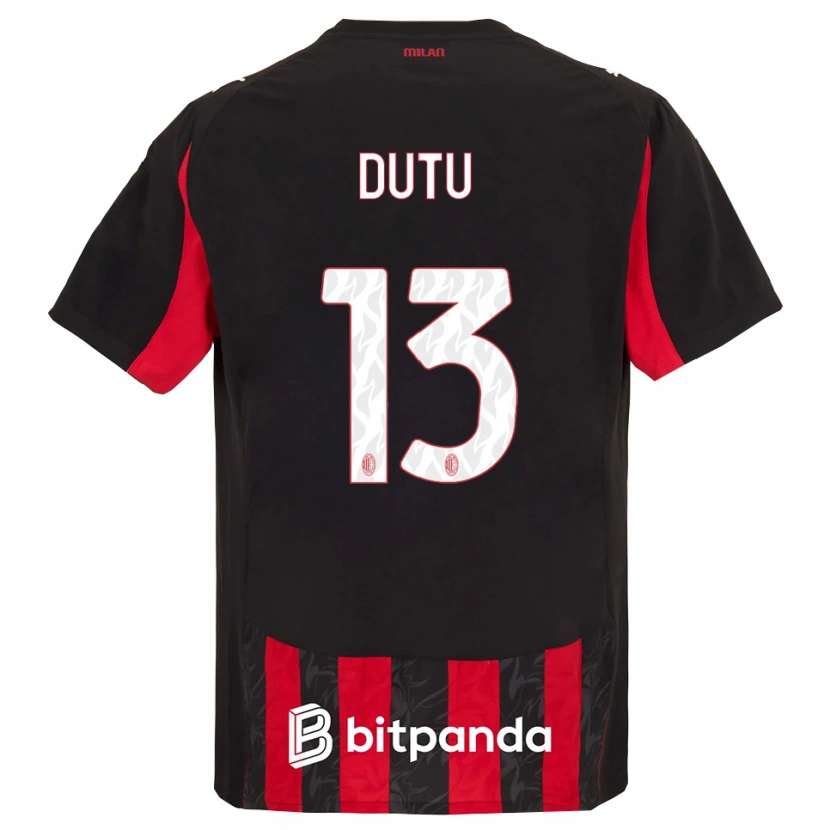 Danxen Damen Matteo Duțu #13 Rot Schwarz Heimtrikot Trikot 2025/26 T-Shirt Österreich