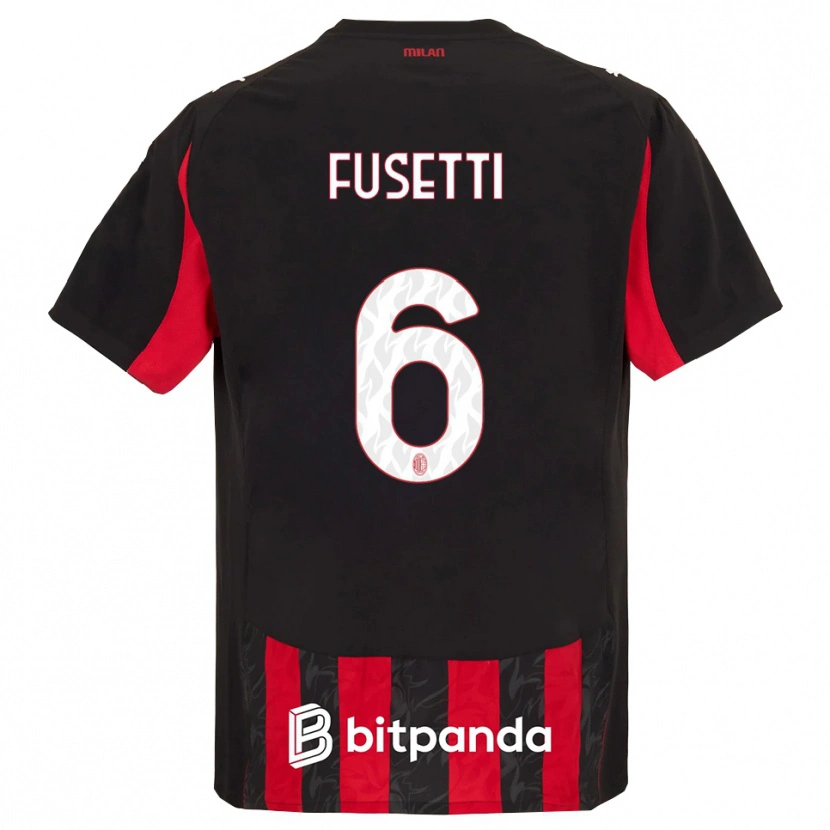Danxen Damen Laura Fusetti #6 Rot Schwarz Heimtrikot Trikot 2025/26 T-Shirt Österreich