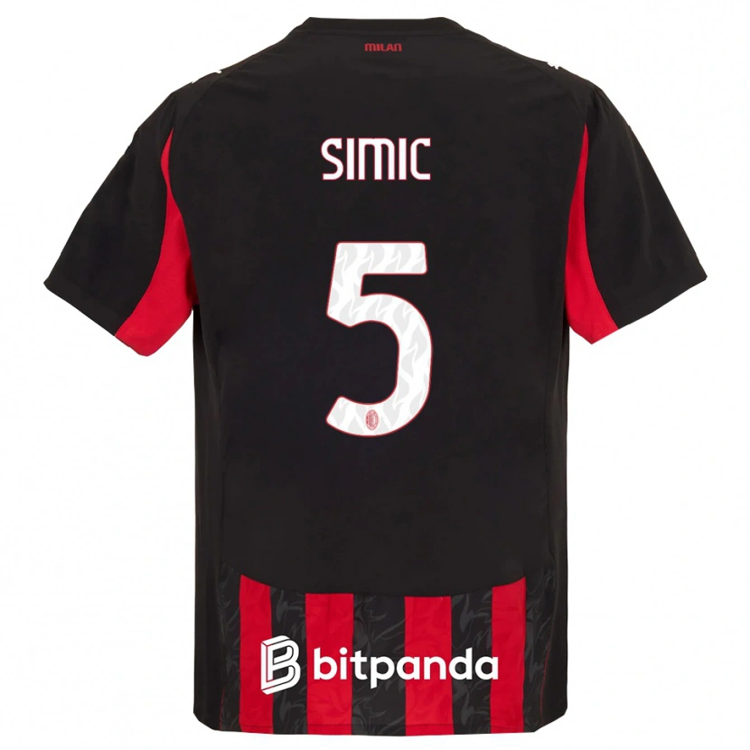 Danxen Damen Jan-Carlo Simic #5 Rot Schwarz Heimtrikot Trikot 2025/26 T-Shirt Österreich