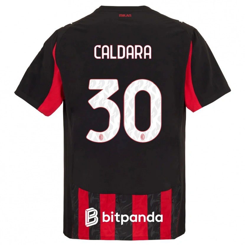 Danxen Damen Mattia Caldara #30 Rot Schwarz Heimtrikot Trikot 2025/26 T-Shirt Österreich
