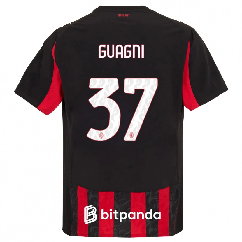 Danxen Damen Alia Guagni #37 Rot Schwarz Heimtrikot Trikot 2025/26 T-Shirt Österreich