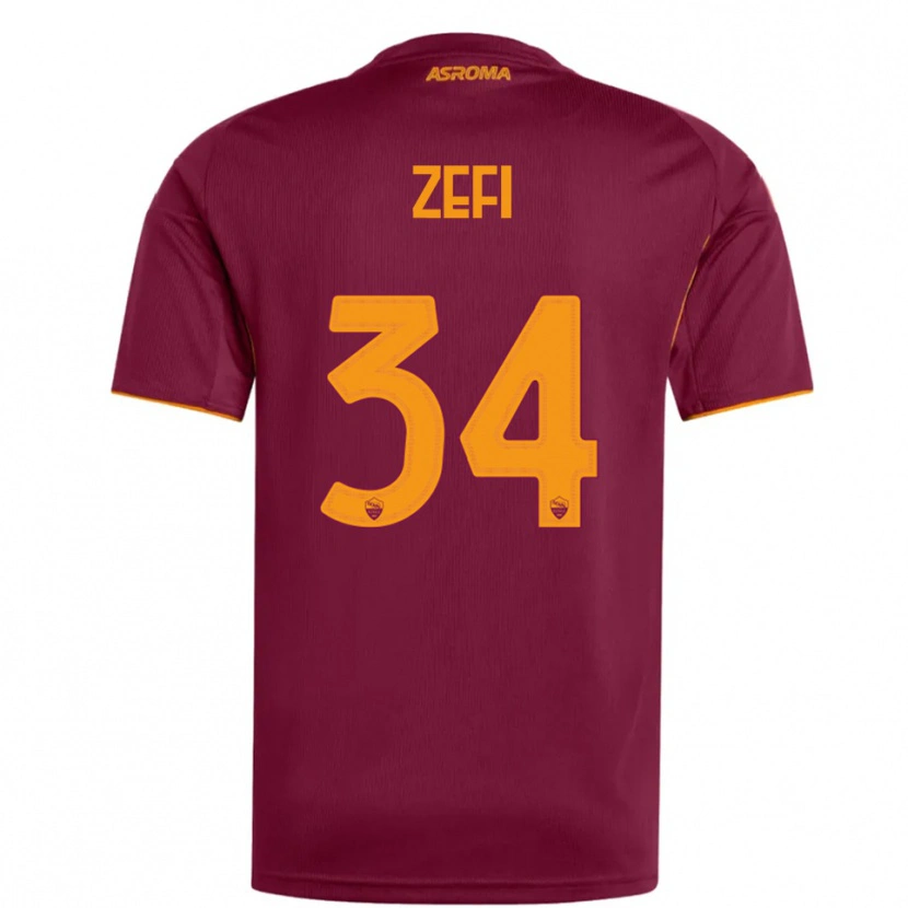 Danxen Damen Kevin Zefi #34 Burgunderrot Orange Heimtrikot Trikot 2025/26 T-Shirt Österreich