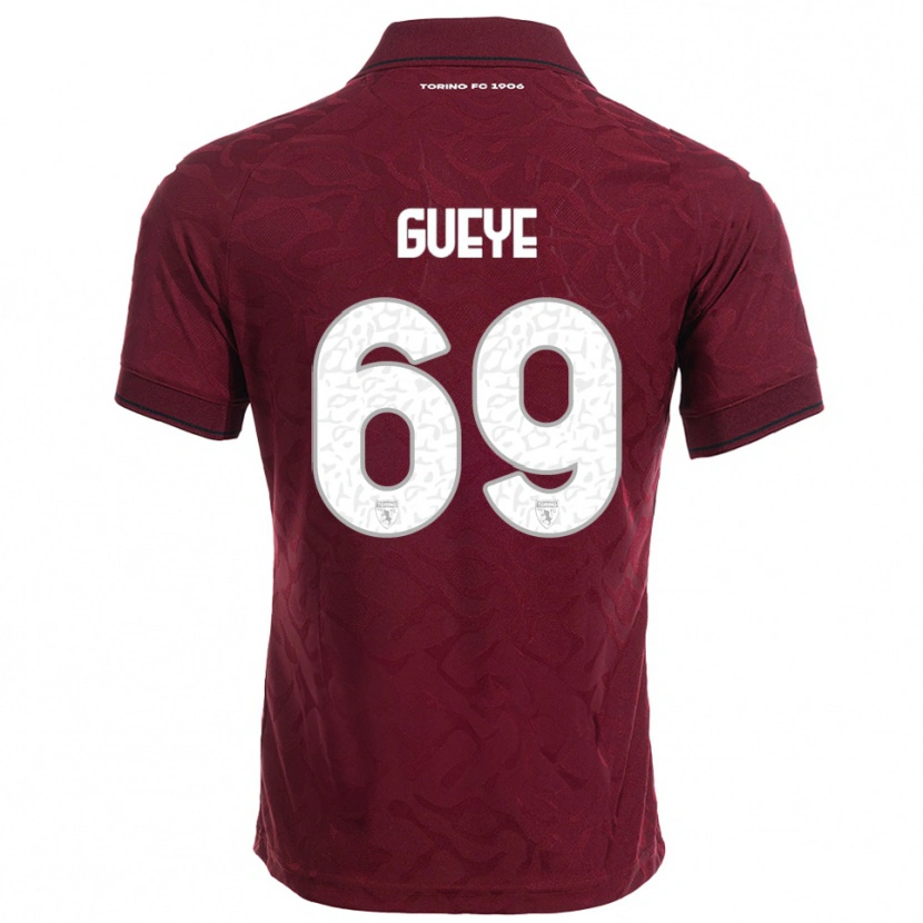 Danxen Damen Ousmane Gueye #69 Burgunderrot Weiß Heimtrikot Trikot 2025/26 T-Shirt Österreich