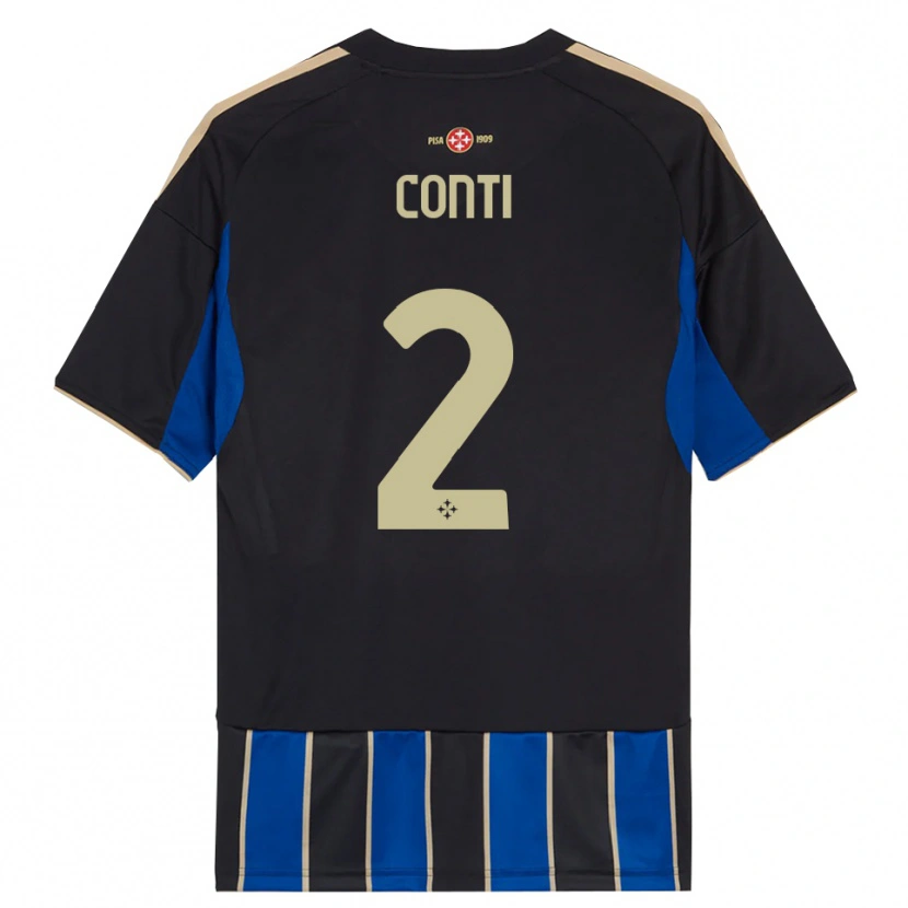 Danxen Damen Niccolò Conti #2 Schwarz Blau Heimtrikot Trikot 2025/26 T-Shirt Österreich
