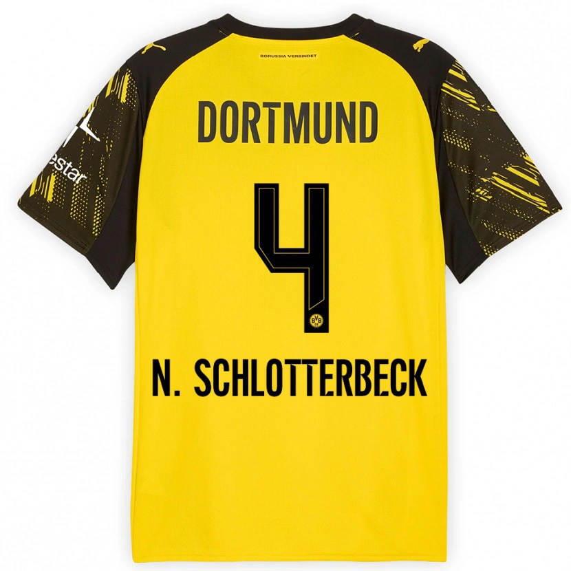 Danxen Damen Nico Schlotterbeck #4 Gelb Schwarz Heimtrikot Trikot 2025/26 T-Shirt Österreich