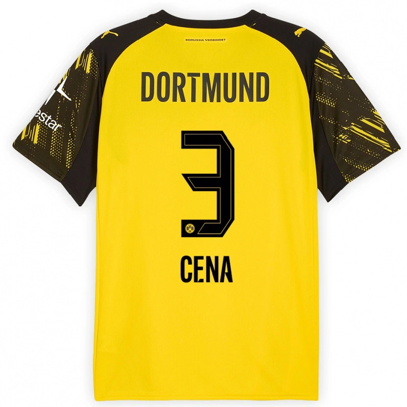 Danxen Damen Valon Cena #3 Gelb Schwarz Heimtrikot Trikot 2025/26 T-Shirt Österreich