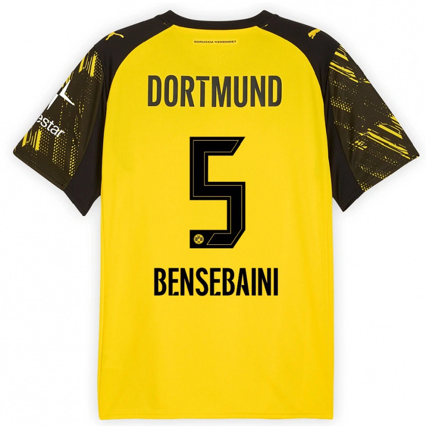 Danxen Damen Ramy Bensebaini #5 Gelb Schwarz Heimtrikot Trikot 2025/26 T-Shirt Österreich