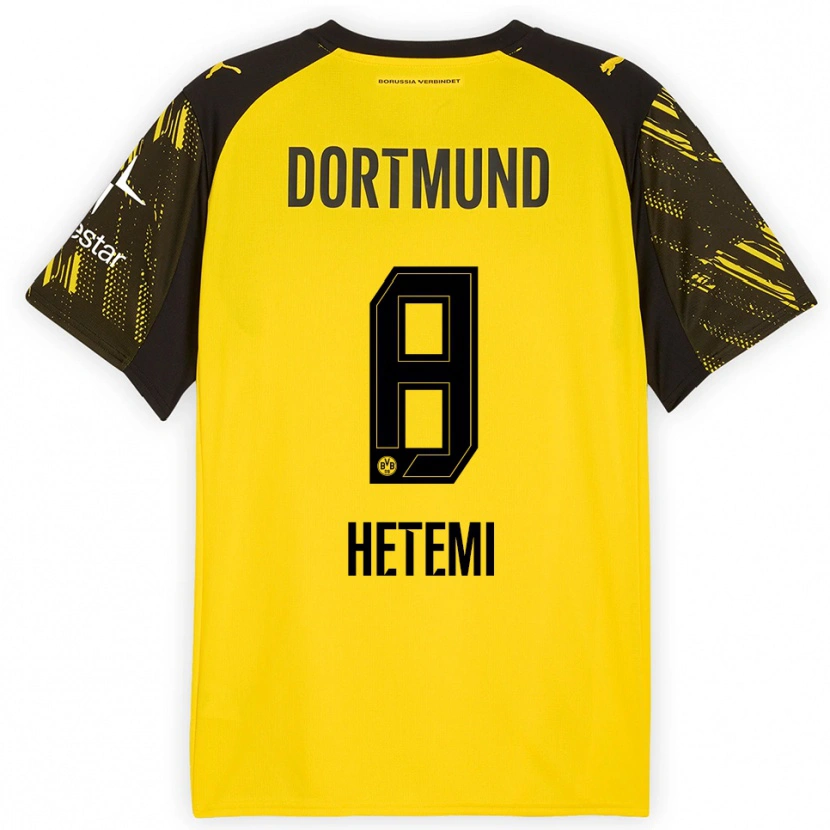 Danxen Damen Rilind Hetemi #8 Gelb Schwarz Heimtrikot Trikot 2025/26 T-Shirt Österreich