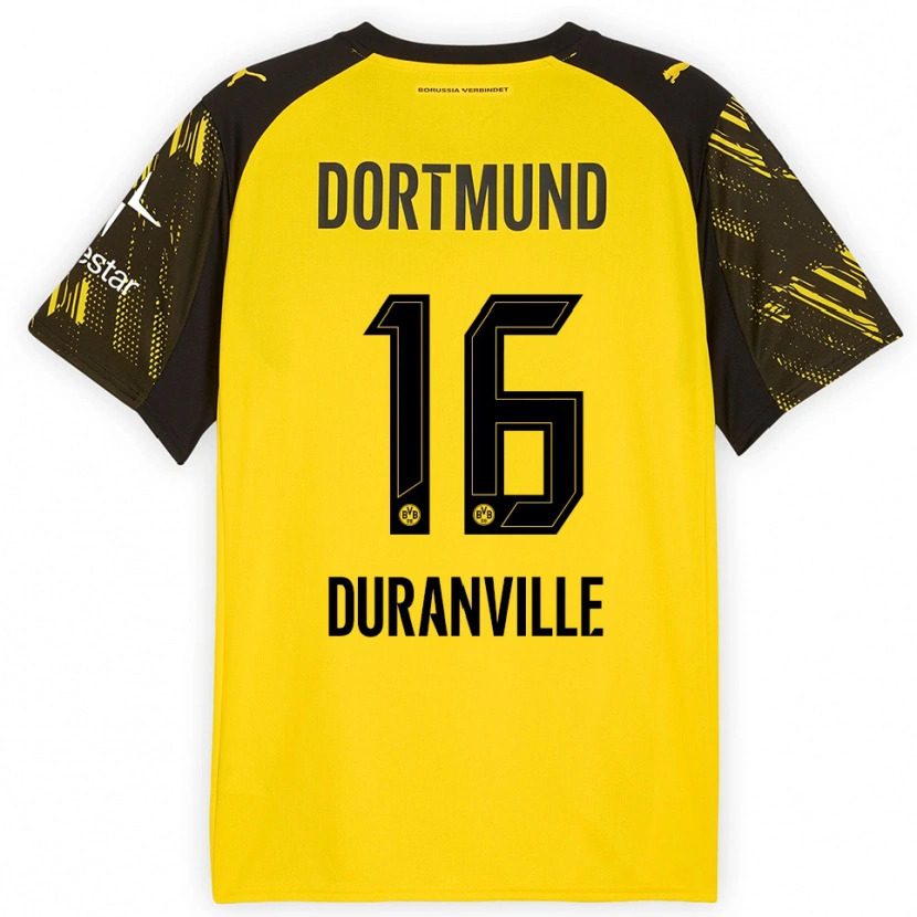 Danxen Damen Julien Duranville #16 Gelb Schwarz Heimtrikot Trikot 2025/26 T-Shirt Österreich