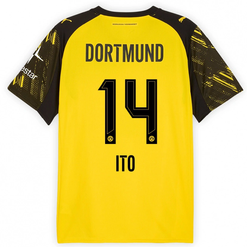 Danxen Damen Sara Ito #14 Gelb Schwarz Heimtrikot Trikot 2025/26 T-Shirt Österreich