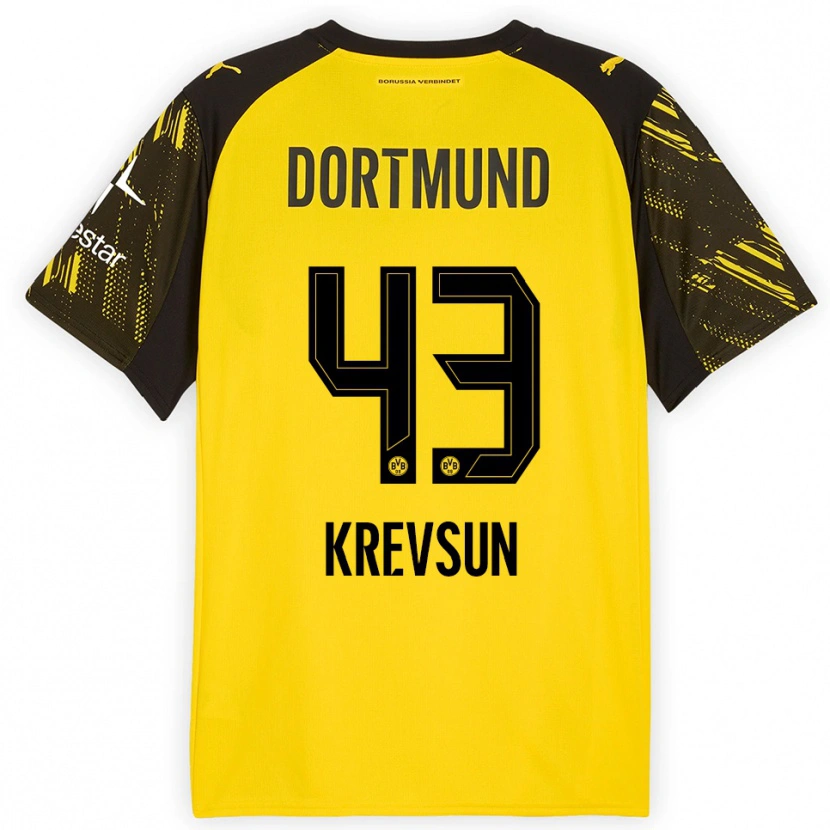 Danxen Damen Danylo Krevsun #43 Gelb Schwarz Heimtrikot Trikot 2025/26 T-Shirt Österreich