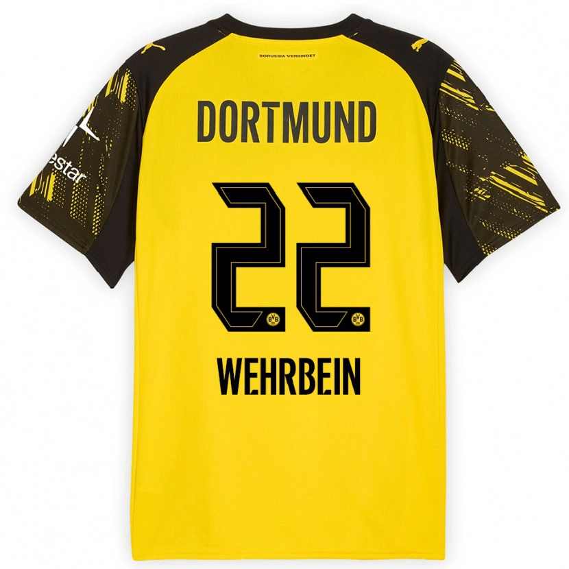 Danxen Damen Jan-Mattis Wehrbein #22 Gelb Schwarz Heimtrikot Trikot 2025/26 T-Shirt Österreich