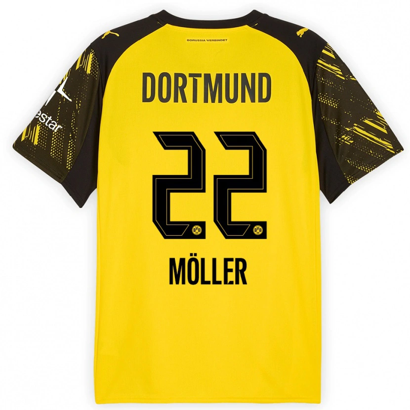 Danxen Damen Paul Möller #22 Gelb Schwarz Heimtrikot Trikot 2025/26 T-Shirt Österreich