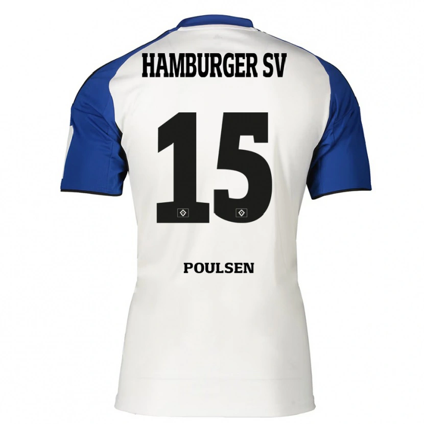 Danxen Damen Yussuf Poulsen #15 Weiß Blau Heimtrikot Trikot 2025/26 T-Shirt Österreich